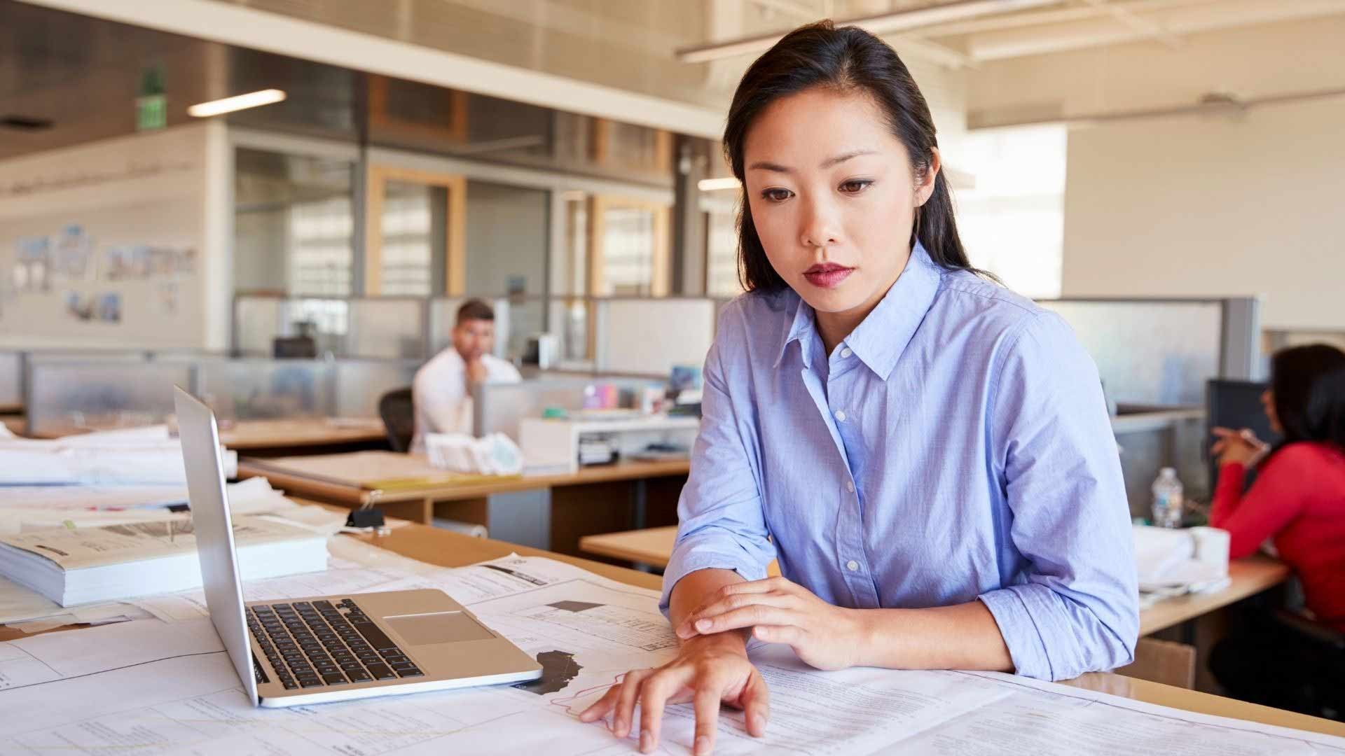 woman working in an office